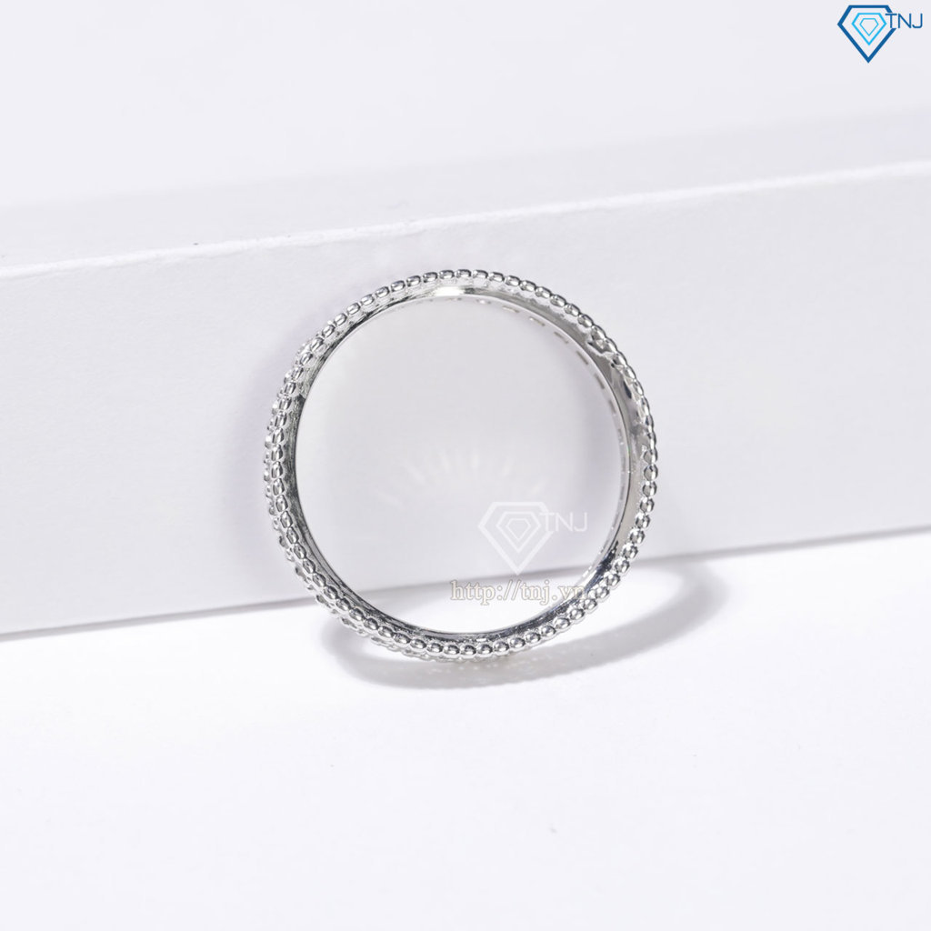 Nhẫn bạc nữ dạng tròn xi kim đính đá bản 3mm NN0540