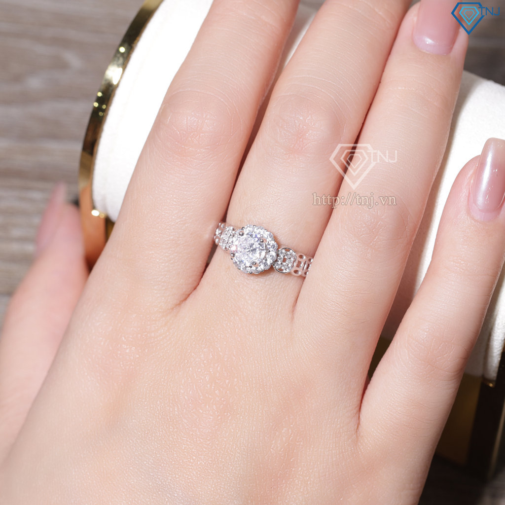 Nhẫn bạc nữ kim tiền xi kim bản nhỏ NN0543