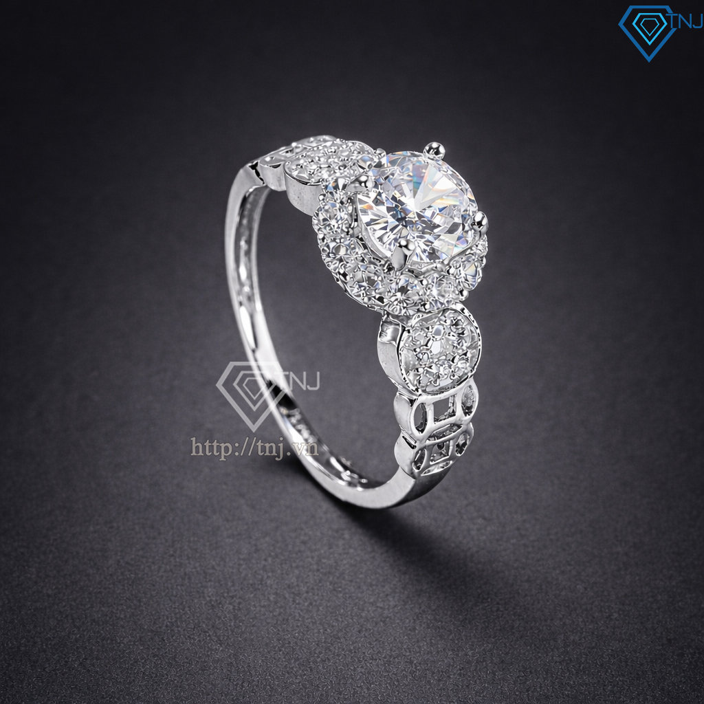 Nhẫn bạc nữ kim tiền xi kim bản nhỏ NN0543