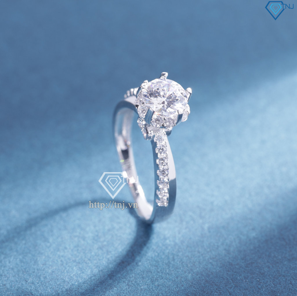 Nhẫn bạc nữ xi kim đính đá đẹp NN0546