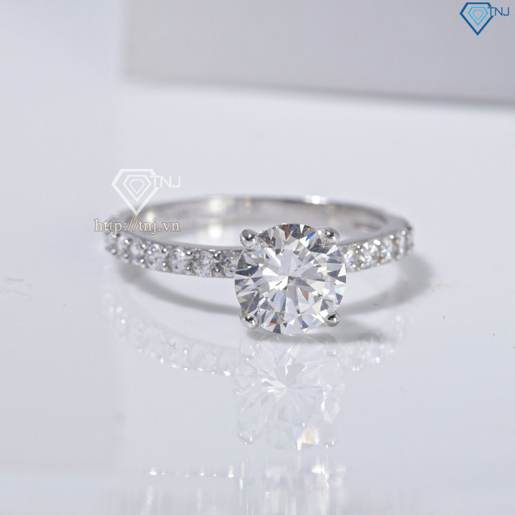 Nhẫn bạc nữ xi kim đính đá đẹp NN0551-XK