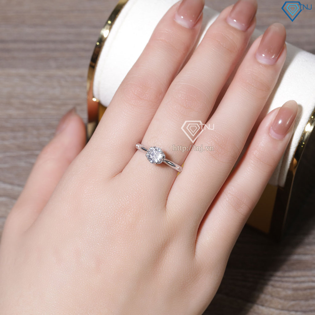 Nhẫn bạc nữ  hoàng xi kim đính đá đẹp NN0555-XK