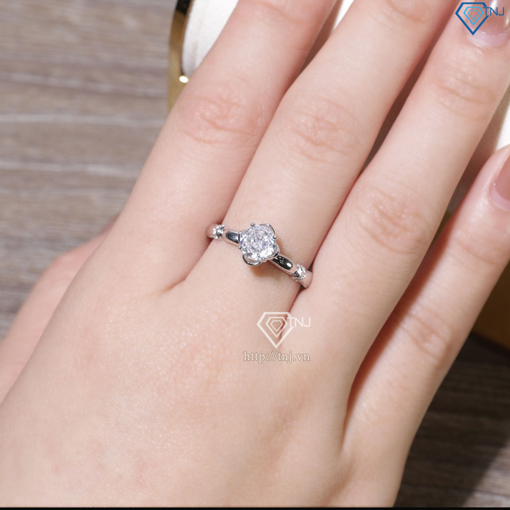 Nhẫn bạc nữ hình bông hoa xi kim NN0557-XK