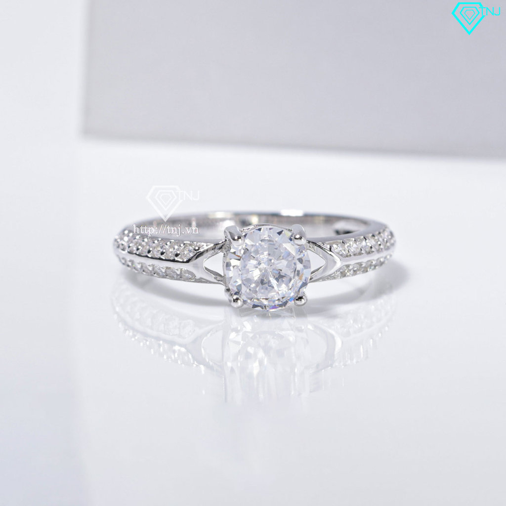 Nhẫn bạc nữ đính đá trắng xi kim NN0558-XK