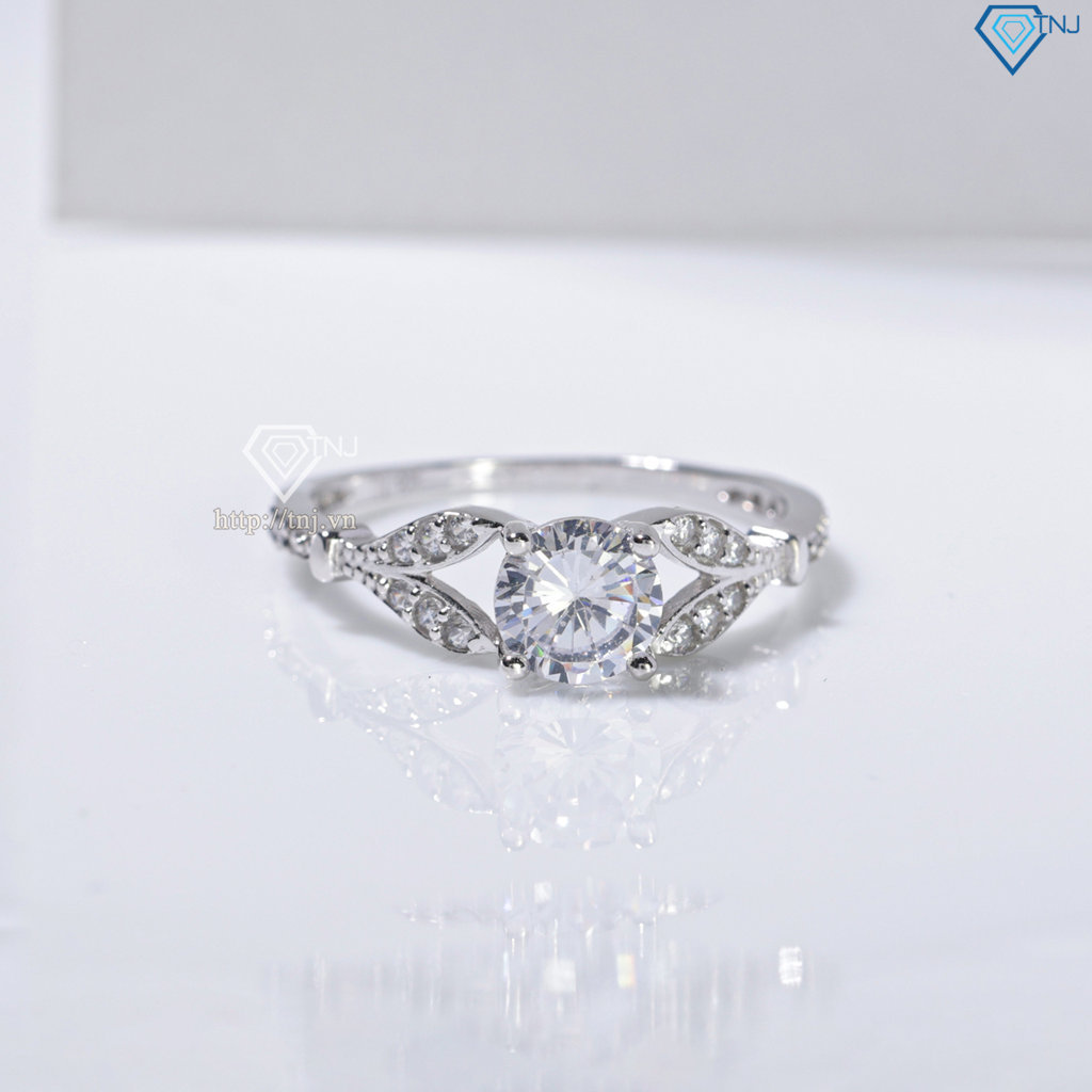 Nhẫn bạc nữ xi kim hoạ tiết chiếc lá NN0563-XK