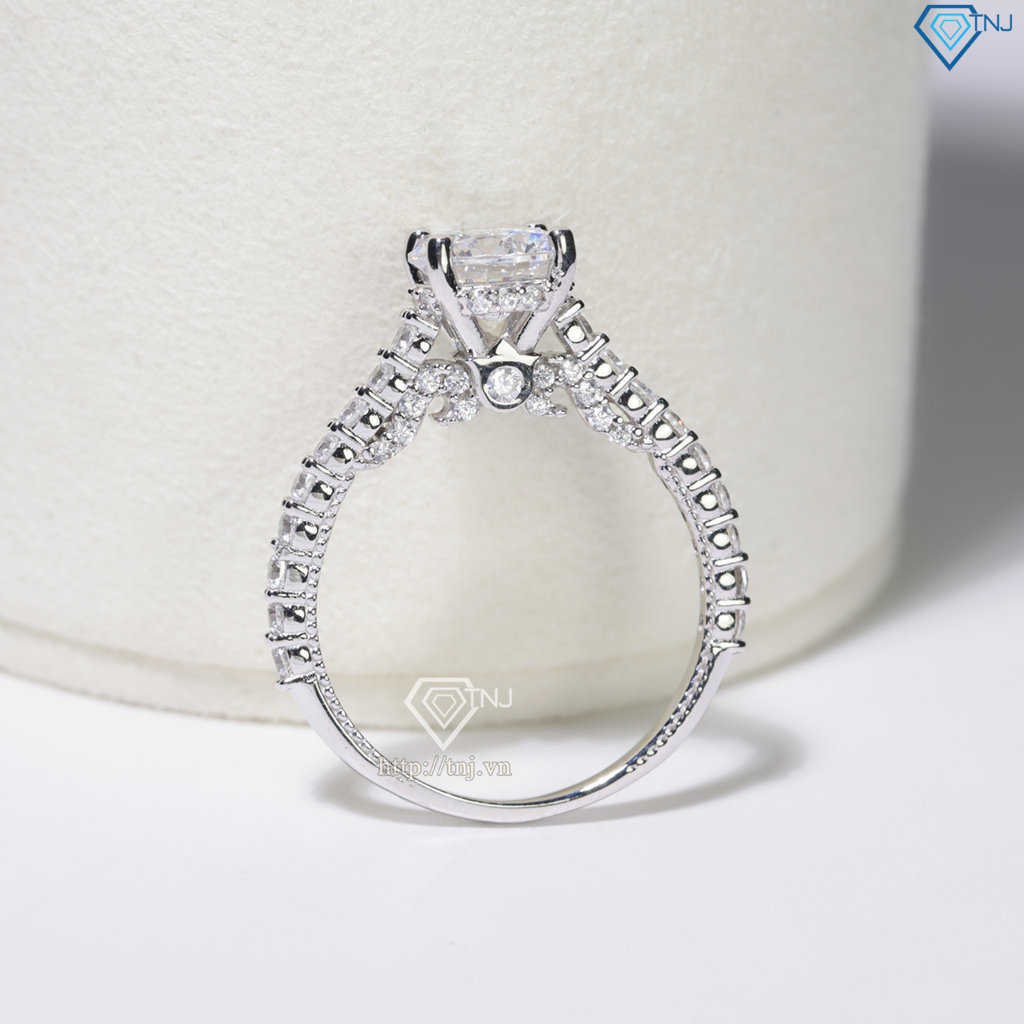 Nhẫn bạc nữ xi kim hoa văn sang trọng NN0569-XK