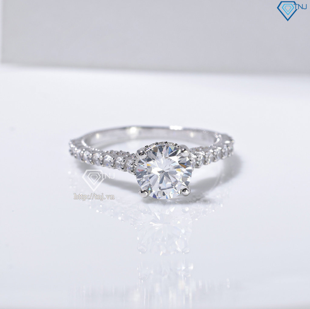 Nhẫn bạc nữ xi kim hoa văn sang trọng NN0569-XK