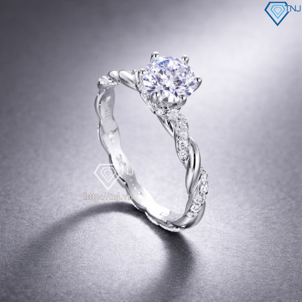 Nhẫn bạc nữ dạng xoắn xi kim NN0572-XK