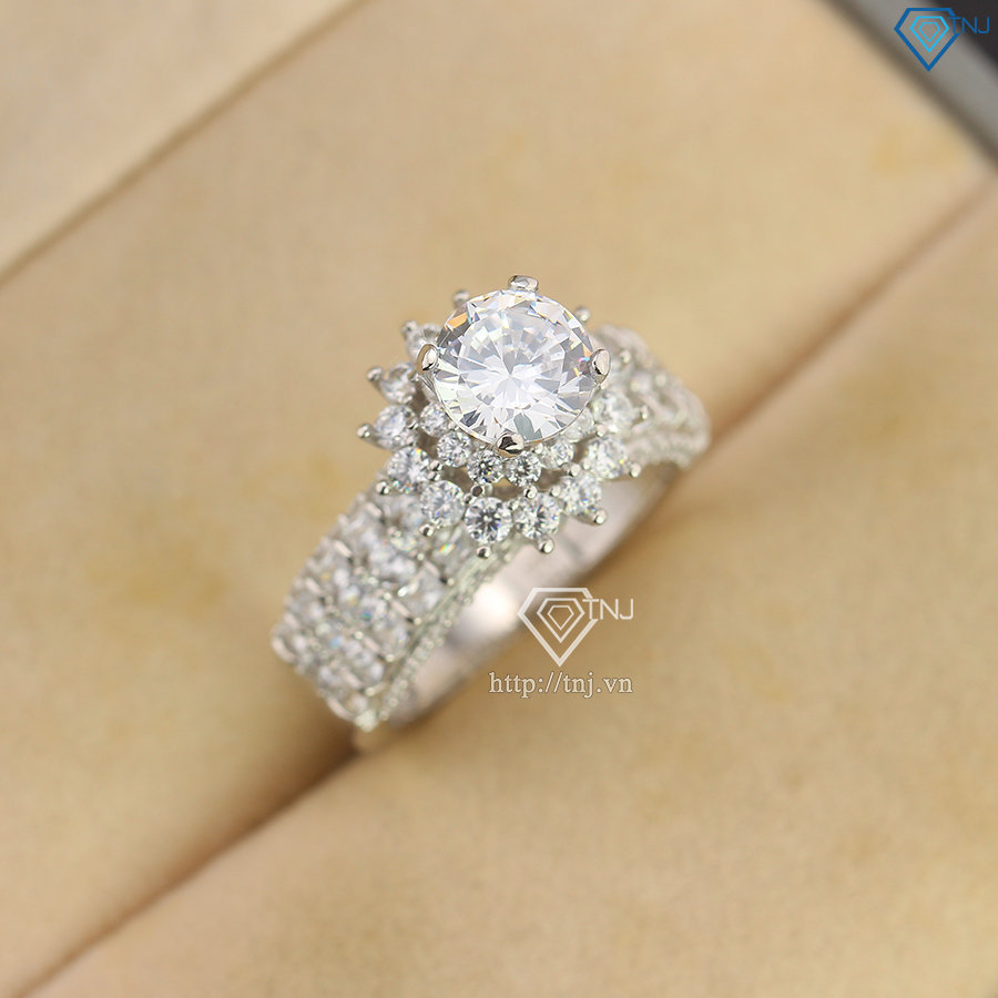 Nhẫn nữ xi kim bản to đính đá đẹp NNXK0018