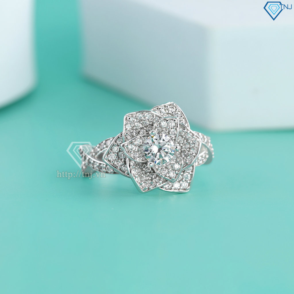 Nhẫn bạc nữ hình bông hồng xi kim NNXK0035