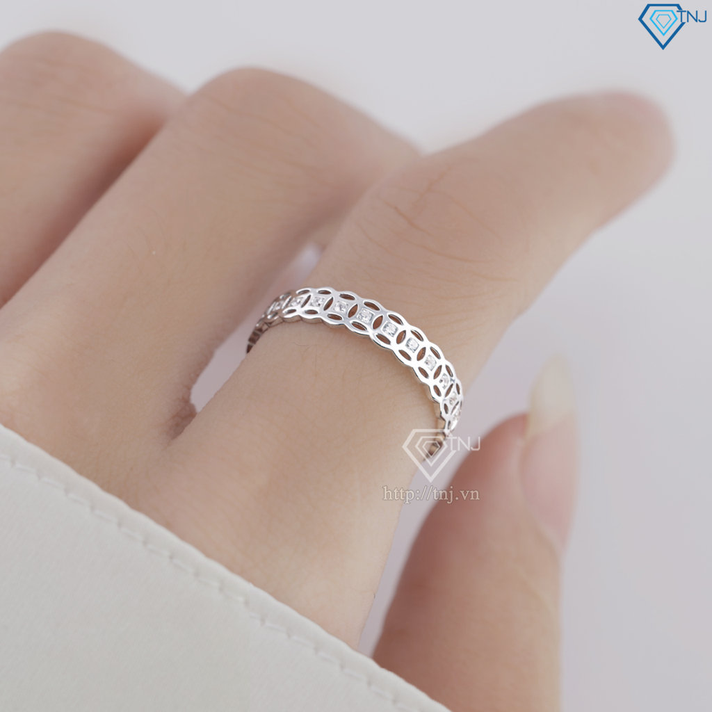 Nhẫn bạc nữ kim tiền xi kim đính đá NNXK0374