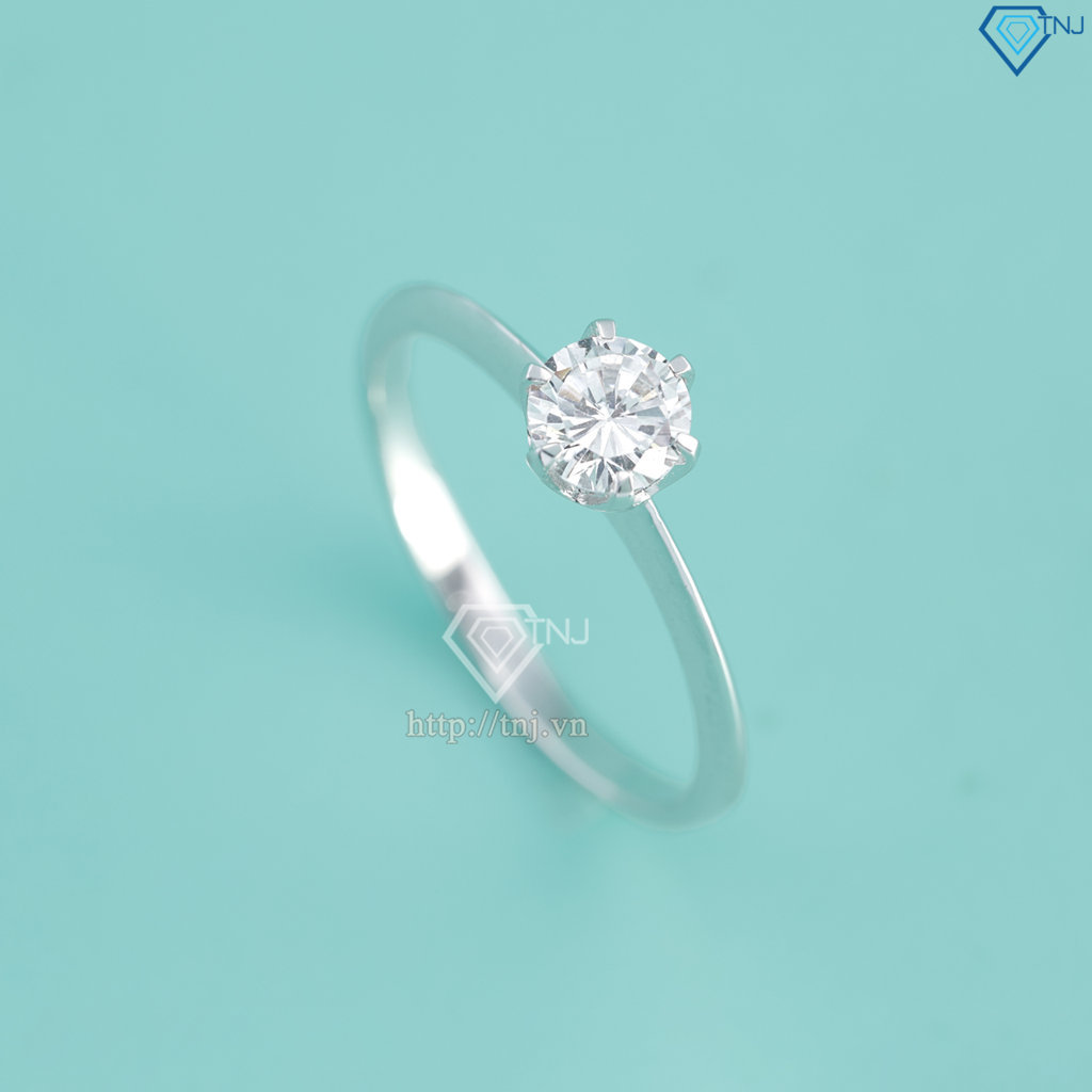 Nhẫn bạc nữ đơn giản xi kim đính đá NNXK0437