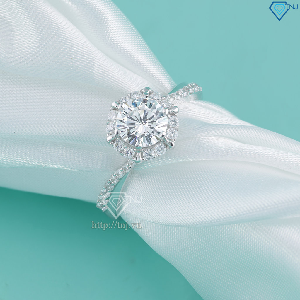 Nhẫn bạc nữ Hà Nội đẹp xi kim đính đá NNXK0456