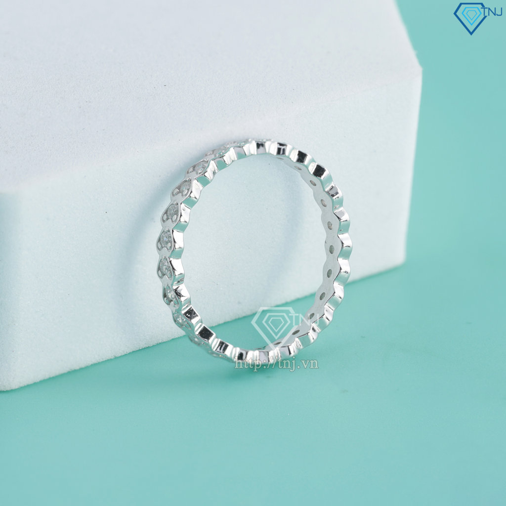Nhẫn bạc nữ hình trái tim xi kim đính đá NNXK0519