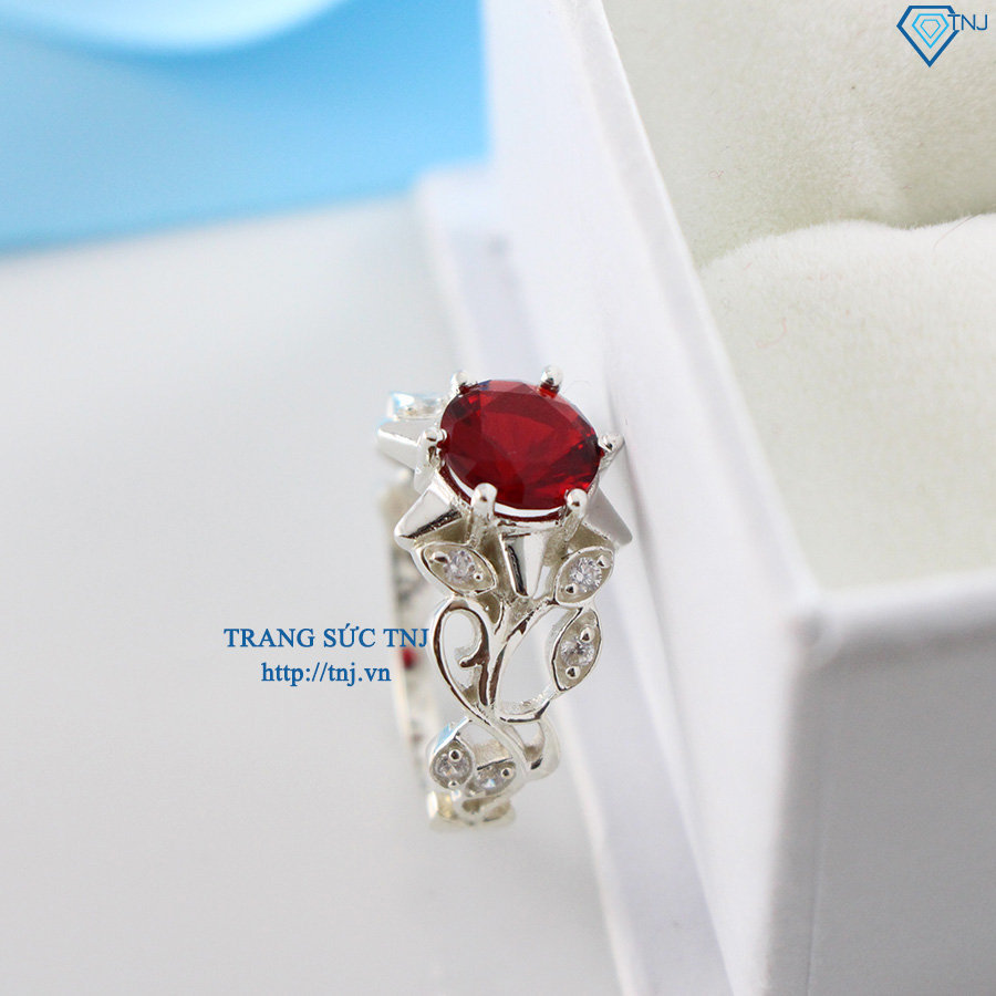 Nhẫn bạc nữ hình hoa hồng đính đá đẹp NN0153