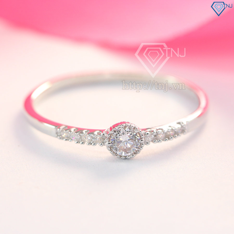 nhẫn bạc nữ đẹp đính đá đơn giản NN0196