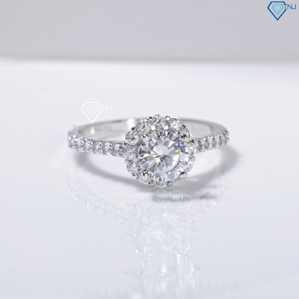 Nhẫn bạc nữ xi kim đính đá trắng NN0566-XK