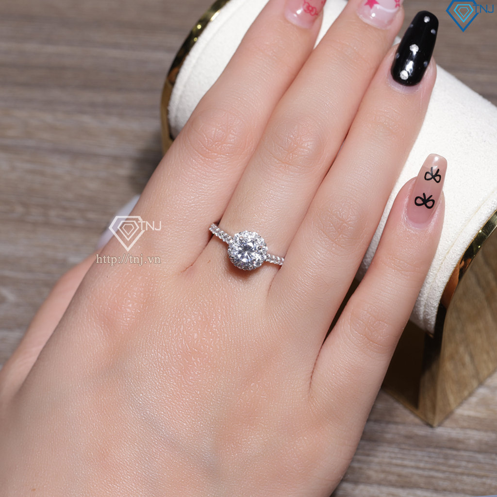 Nhẫn bạc nữ xi kim đính đá trắng NN0566-XK