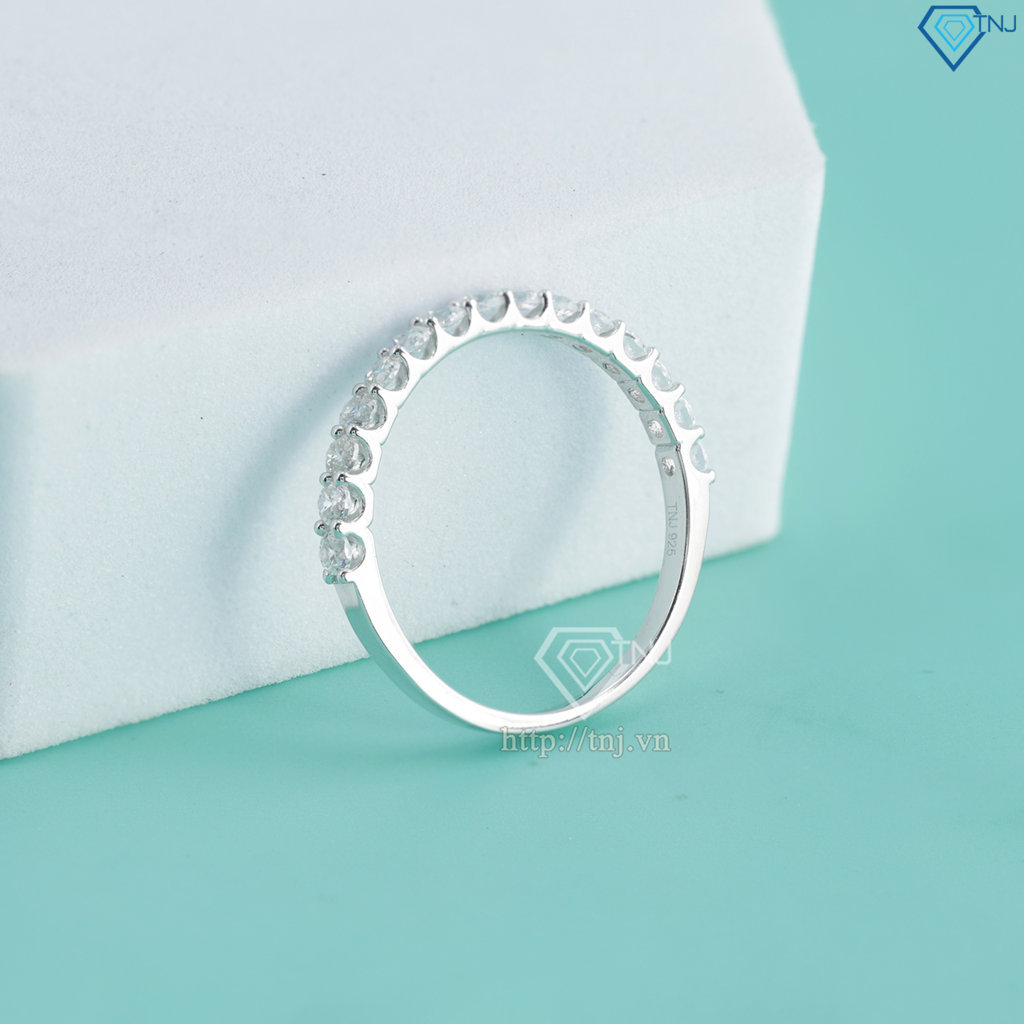 Nhẫn bạc nữ giá rẻ xi kim đính đá NNXK0462