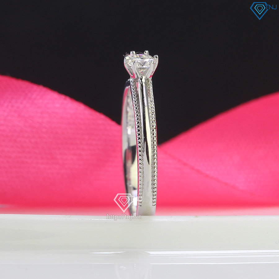 Nhẫn Moissanite nữ đơn giản đính kim cương 4.5mm NNM0050