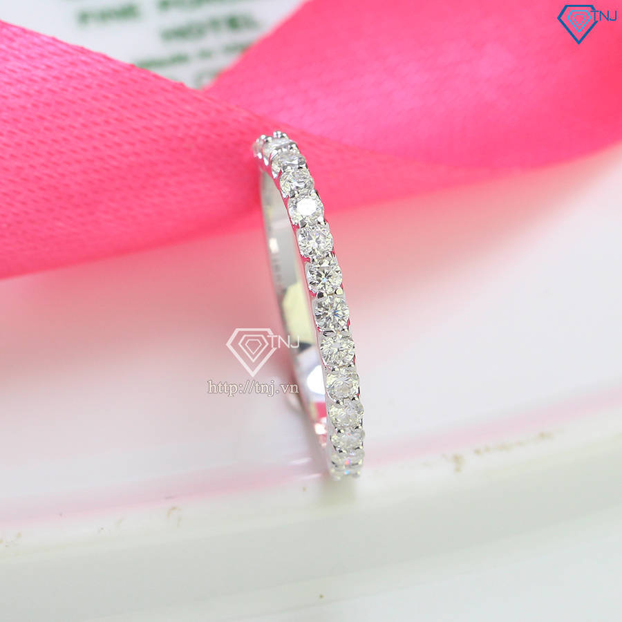 Nhẫn bạc nữ đính full kim cương Moissanite - Kiểm định GRA NNM0059