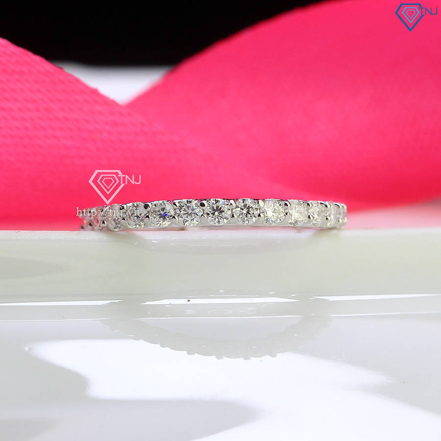 Nhẫn bạc nữ đính full kim cương Moissanite - Kiểm định GRA NNM0059