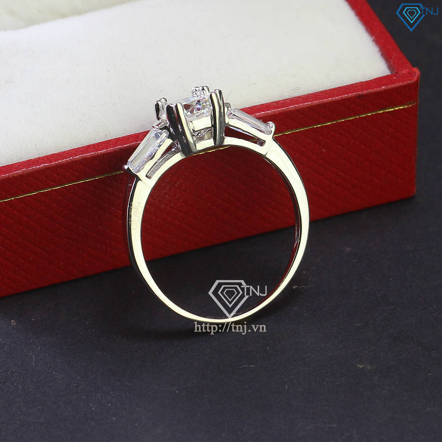 Nhẫn bạc nữ cao cấp đính full kim cương Moissanite 6.0mm - Kiểm định GRA NNM0067