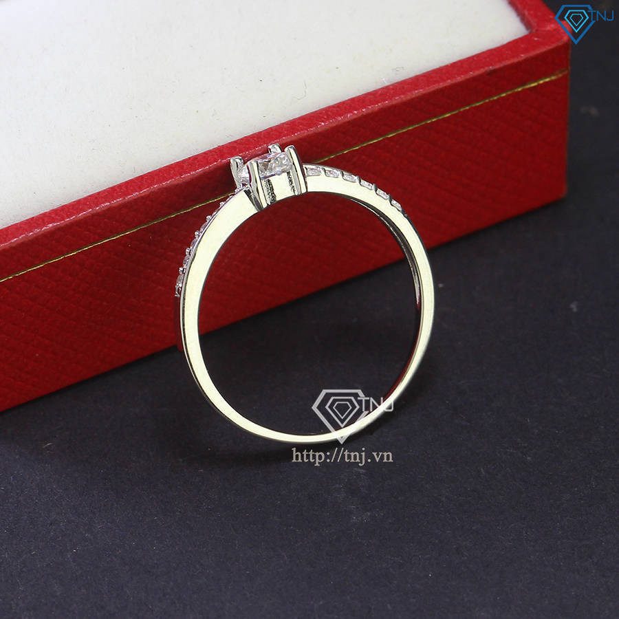 Nhẫn bạc nữ đính kim cương Moissanite giá rẻ 4.0mm - Kiểm định GRA NNM0072
