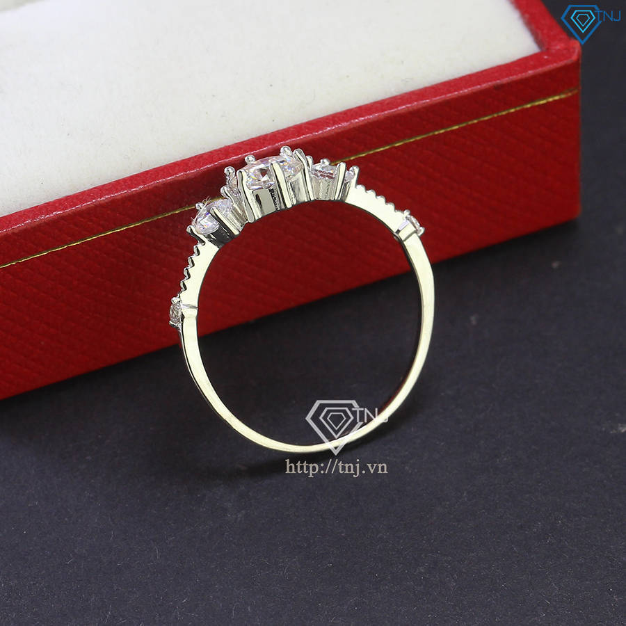 Nhẫn bạc nữ Hà Nội đính kim cương Moissanite 5.0mm - Kiểm định GRA NNM0074